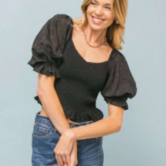 Black sleeves Crop Top from Flying Tomato - Picture 3 of 3